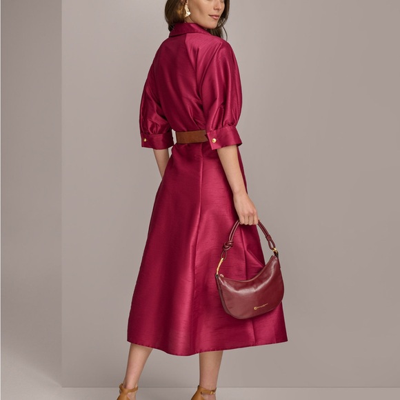 Donna Karan Elbow-Sleeve Belted Shirt Dress. Size 4. NWT - Picture 6 of 7